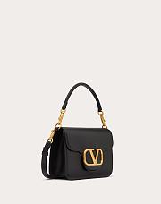 Colestore Valentino Garavani Loco Logo Plaque Foldover Top Shoulder Bag In Black Gold Hardware 22x16x7cm - 3