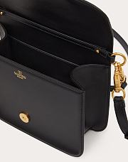 Colestore Valentino Garavani Loco Logo Plaque Foldover Top Shoulder Bag In Black Gold Hardware 22x16x7cm - 2