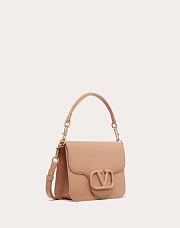 Colestore Valentino Garavani Loco Logo Plaque Foldover Top Shoulder Bag In Rose Cannelle 22x16x7cm - 4