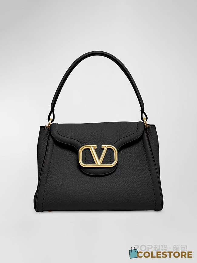 Colestore Valentino Garavani Alltime Logo-Plaque Handbag Black 24x17x12cm - 1