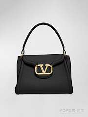 Colestore Valentino Garavani Alltime Logo-Plaque Handbag Black 24x17x12cm - 1