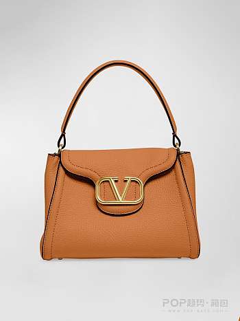 Colestore Valentino Garavani Alltime Logo-Plaque Handbag Almond 24x17x12cm