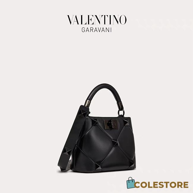 Colestore Valentino Garavani Full Black Small Roman Stud Bag 21x17x13cm - 1