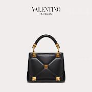 Colestore Valentino Garavani Black and Gold Small Roman Stud Bag 21x17x13cm - 1