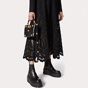 Colestore Valentino Garavani Black and Gold Small Roman Stud Bag 21x17x13cm - 4