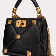 Colestore Valentino Garavani Black and Gold Small Roman Stud Bag 21x17x13cm - 2