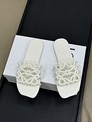 Colestore Loewe Petal Anagram Slide in Anthurium White - 1