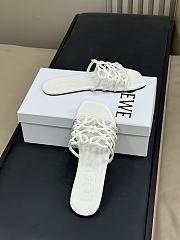 Colestore Loewe Petal Anagram Slide in Anthurium White - 3