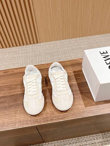 Colestore Loewe Flow Runner in Nylon and Suede Beige White