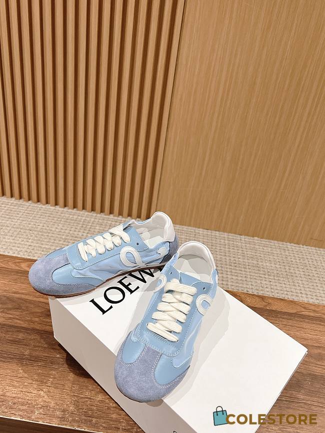 Colestore Loewe Flow Runner in Nylon and Suede Blue - 1