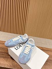 Colestore Loewe Flow Runner in Nylon and Suede Blue - 1