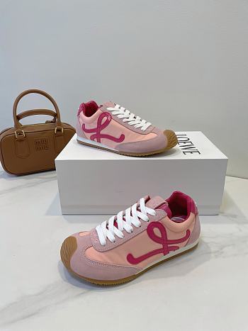 Colestore Loewe Flow Runner in Nylon and Suede Pink