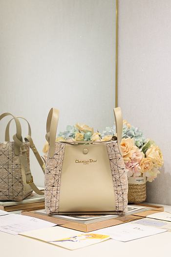 \Colestore Dior Signature Bucket Bag in Yellow 24x21x14cm
