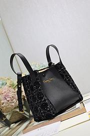 Colestore Dior Signature Bucket Bag in Black 24x21x14cm - 3