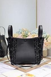 Colestore Dior Signature Bucket Bag in Black 24x21x14cm - 2