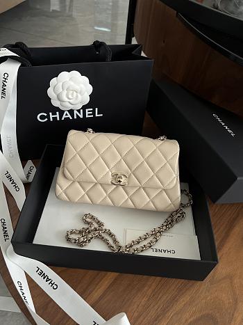 Colestore Chanel 25S Clutch With Chain Beige 10 x 16.5 x 5cm