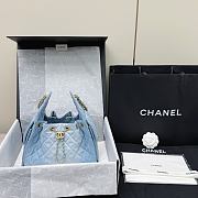 Colestore Chanel 25 Small Handbag Washed Denim & Gold-Tone Metal Blue 30x26x14cm - 1