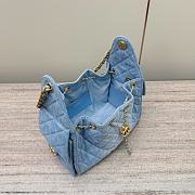 Colestore Chanel 25 Small Handbag Washed Denim & Gold-Tone Metal Blue 30x26x14cm - 6
