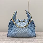 Colestore Chanel 25 Small Handbag Washed Denim & Gold-Tone Metal Blue 30x26x14cm - 5