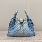 Colestore Chanel 25 Small Handbag Washed Denim & Gold-Tone Metal Blue 30x26x14cm - 4