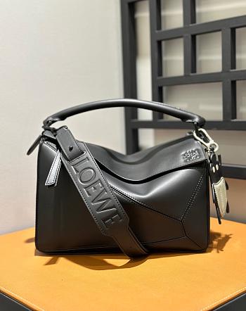 Colestore Loewe Puzzle In Satin Calfskin Black  29x12x19cm