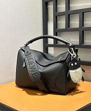 Colestore Loewe Puzzle In Satin Calfskin Black  29x12x19cm - 5