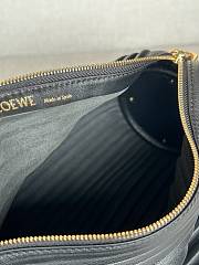 Colestore Loewe Bracelet Pouch In Raffia And Calfskin Black 25x10x10cm - 6