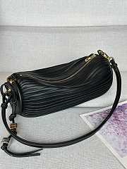 Colestore Loewe Bracelet Pouch In Raffia And Calfskin Black 25x10x10cm - 3