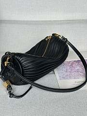 Colestore Loewe Bracelet Pouch In Raffia And Calfskin Black 25x10x10cm - 2