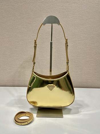 Colestore Prada Cleo Shoulder Bag in Gold 22x18.5x4.5CM