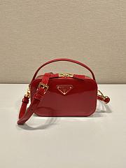 Colestore Prada Odette Patent Leather Crossbody Bag in Red 17.5x10.5x4.5cm  - 1