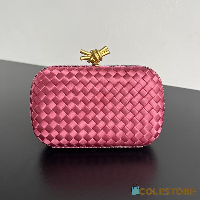 Colestore Bottega Veneta  Pochette Knot Silk Clutch Bag In Pink 20x12x5.5cm - 1
