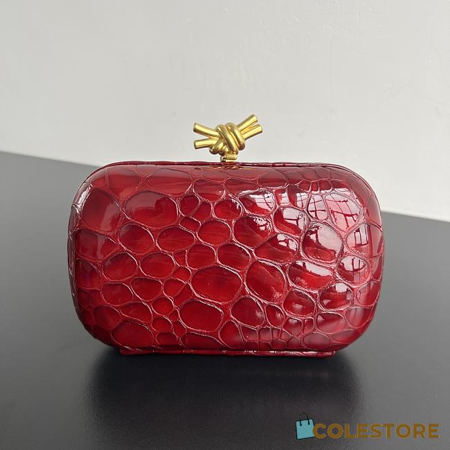 Colestore Bottega Veneta Knot Shiny Alligator Red 20x12x5.5cm - 1
