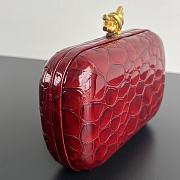Colestore Bottega Veneta Knot Shiny Alligator Red 20x12x5.5cm - 5