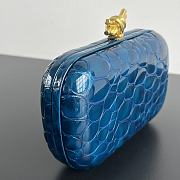 Colestore Bottega Veneta Knot Shiny Alligator Blue  20x12x5.5cm - 5