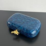Colestore Bottega Veneta Knot Shiny Alligator Blue  20x12x5.5cm - 3