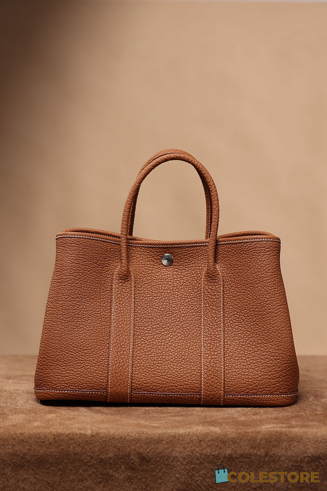 Colestore Hermes Garden Party 30 Bag Brown Gold 30x20x13cm - 1