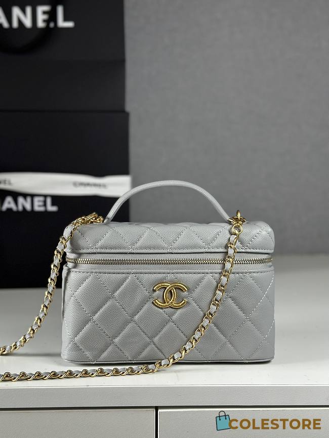 Colestore Chanel 25p lp Vanity Bag Sliver19.5x5x17cm - 1