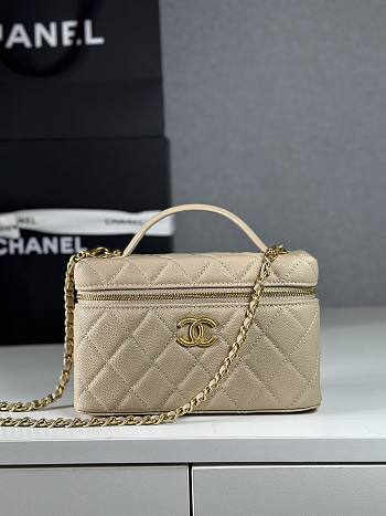 Colestore Chanel 25p lp Vanity Bag Beige 19.5x5x17cm