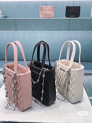 Colestore Miu Miu Matelasse Hand Chain Shoulder Bag Black/White/Pink 18X15X5CM - 3