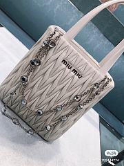 Colestore Miu Miu Matelasse Hand Chain Shoulder Bag Black/White/Pink 18X15X5CM - 2