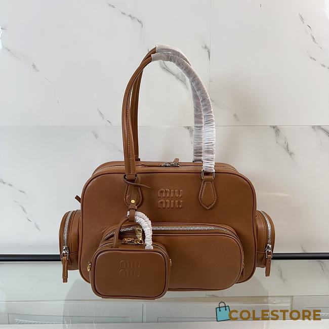 Colestore Miu Miu Pocket Nappa Leather Caramel 31x16x20cm - 1