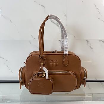 Colestore Miu Miu Pocket Nappa Leather Caramel 31x16x20cm