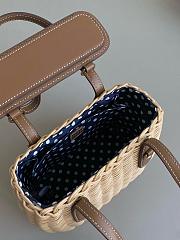 Colestore Miu Miu Rattan Mini Bag with Cowhide Trim 15x20x8.5cm - 6