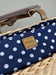 Colestore Miu Miu Rattan Mini Bag with Cowhide Trim 15x20x8.5cm - 5