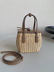 Colestore Miu Miu Rattan Mini Bag with Cowhide Trim 15x20x8.5cm - 3