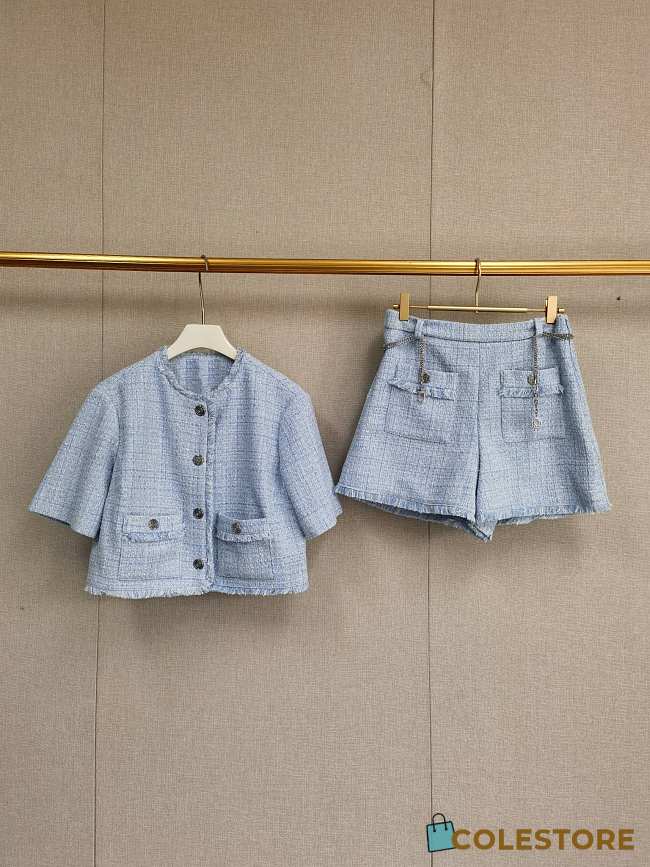 Colestore French Niche 2025 Spring/Summer Light Blue Set Tweed  - 1