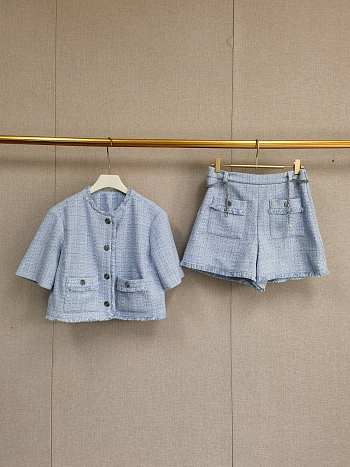 Colestore French Niche 2025 Spring/Summer Light Blue Set Tweed 