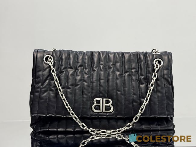 Colestore Balenciaga Large Monaco Quilted Shoulder Bag - Black 43.5x32x13cm - 1