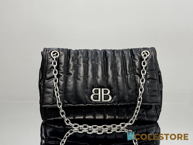 Colestore Balenciaga Medium Monaco Quilted Shoulder Bag - Black 32.5x22x9.9cm - 1